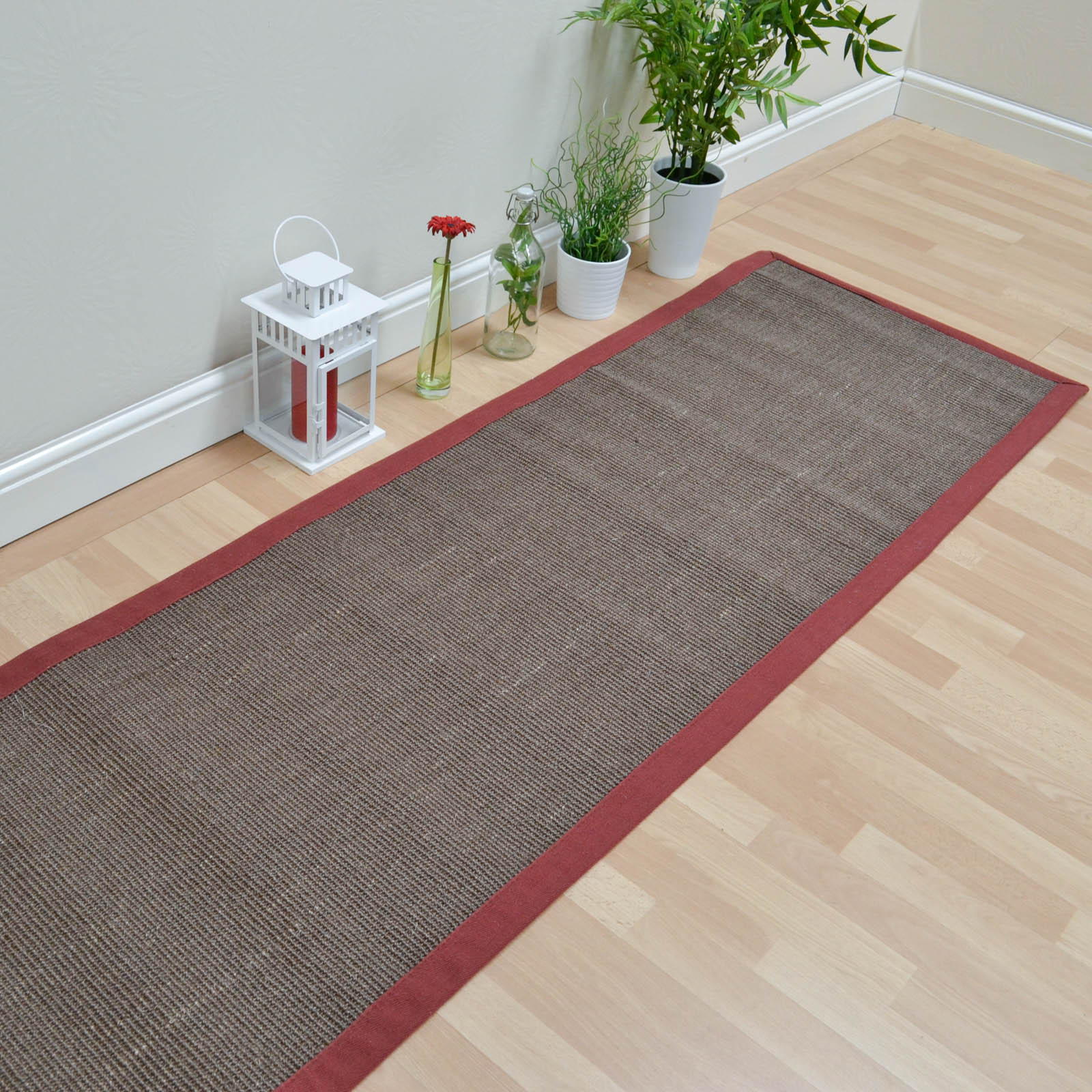 Sisal Hallway Runners In Mocha With A Marsala Border Buy Online From ...